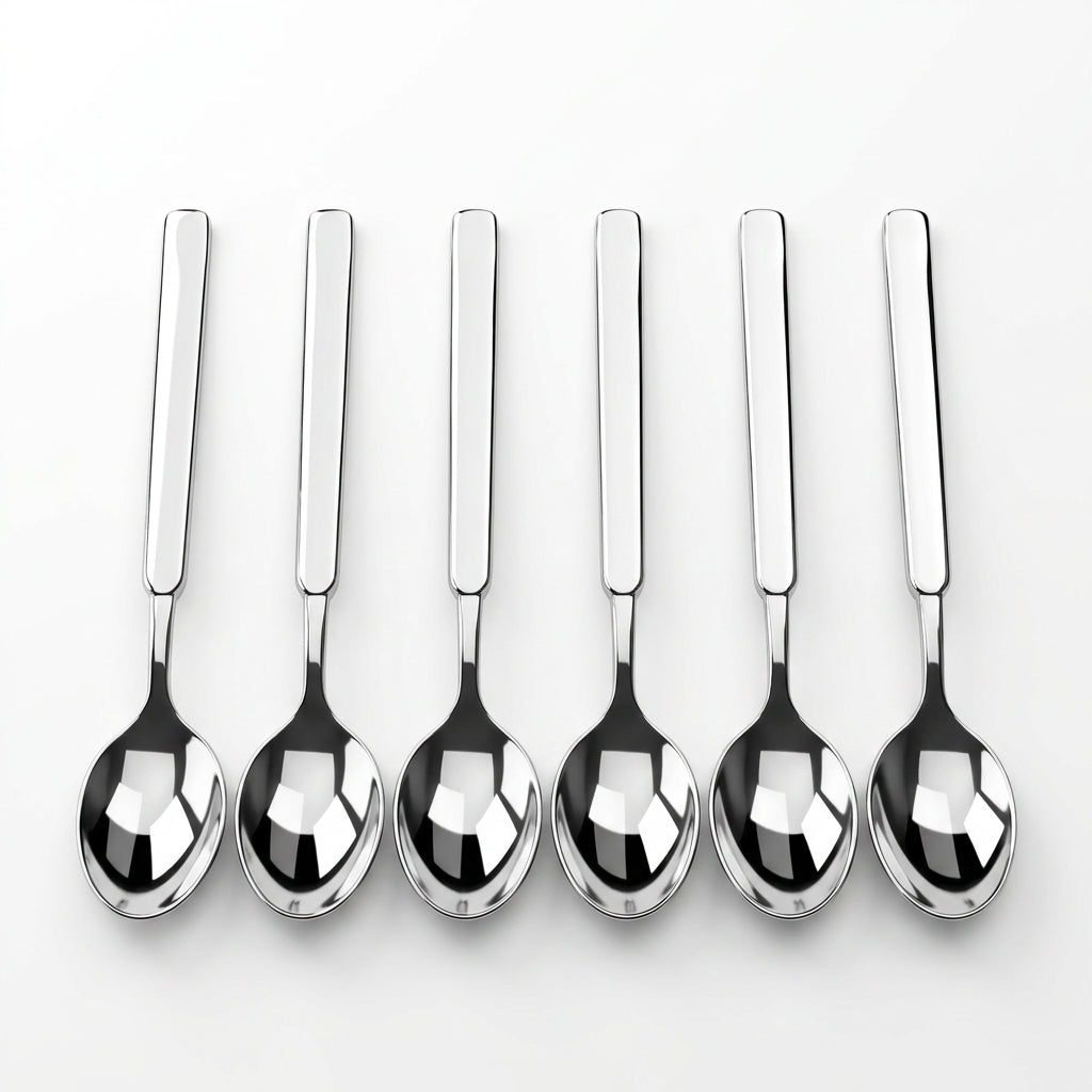 Stainless Steel Spoon Set of 6 - 21cm Silver