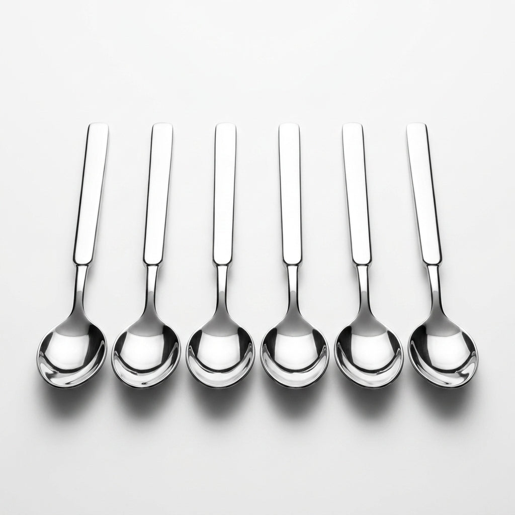 Stainless Steel Spoon Set of 6 - 21cm Silver