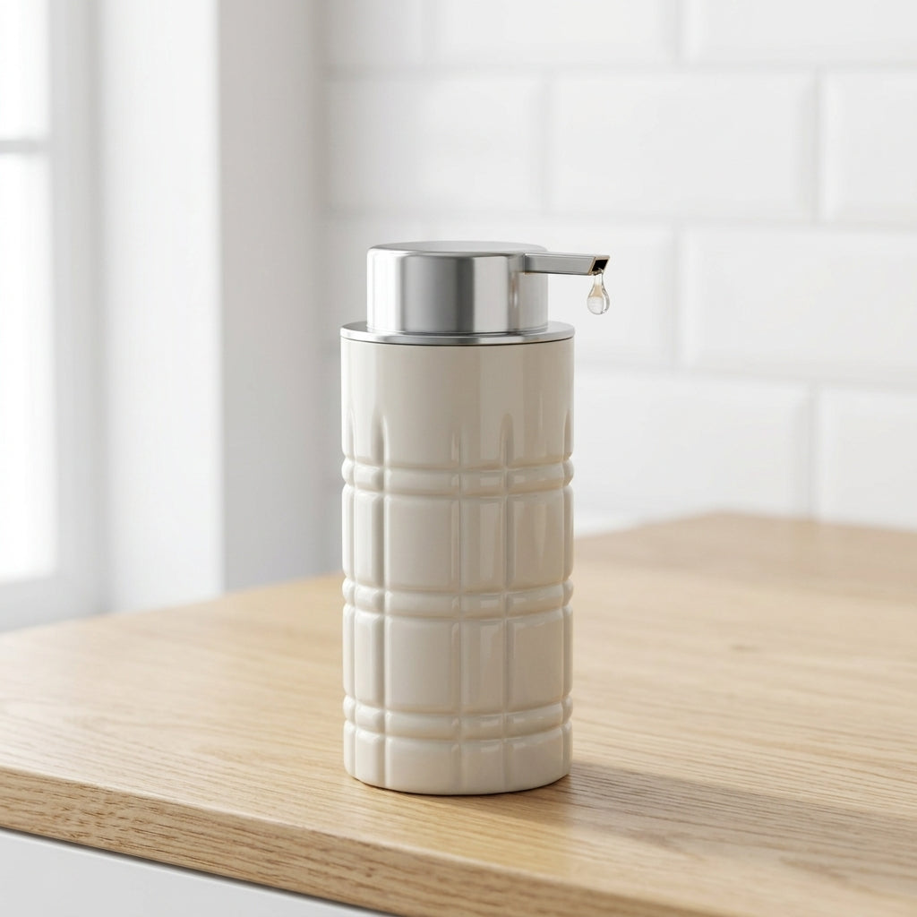 Plastic Soap Dispenser Beige, 400 ml