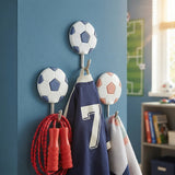 AO YI JIA Football Design Adhesive Hooks, Assorted Color, 3-Piece Pack