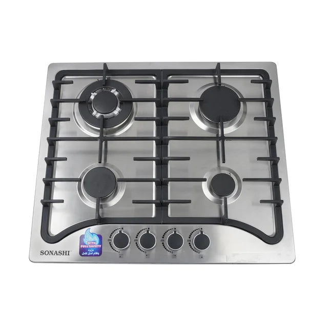 Sonashi Gas Hob 60Cms Hob With Front Control Panel SGH-401FFD
