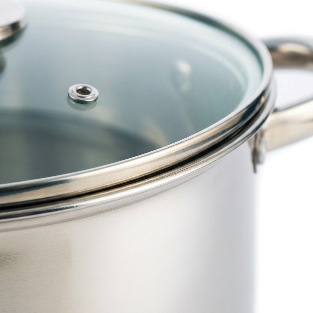 Kaisa Villa Stainless Steel Cooking Pot with Glass Lid 7.9L (KV-2247)