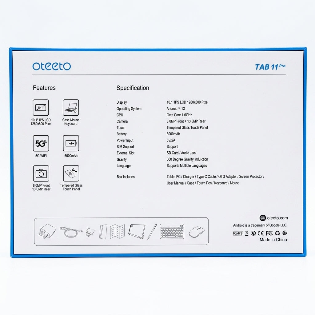 جهاز لوحي Oteeto TAB 11 Pro – أزرق