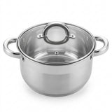 Kaisa Villa Stainless Steel Cooking Pot with Glass Lid 3.9L