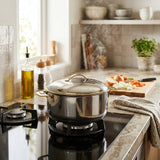 Pradeep Orchid Stainless Steel Hot Pot 5 Litres – Silver with Gold Accent