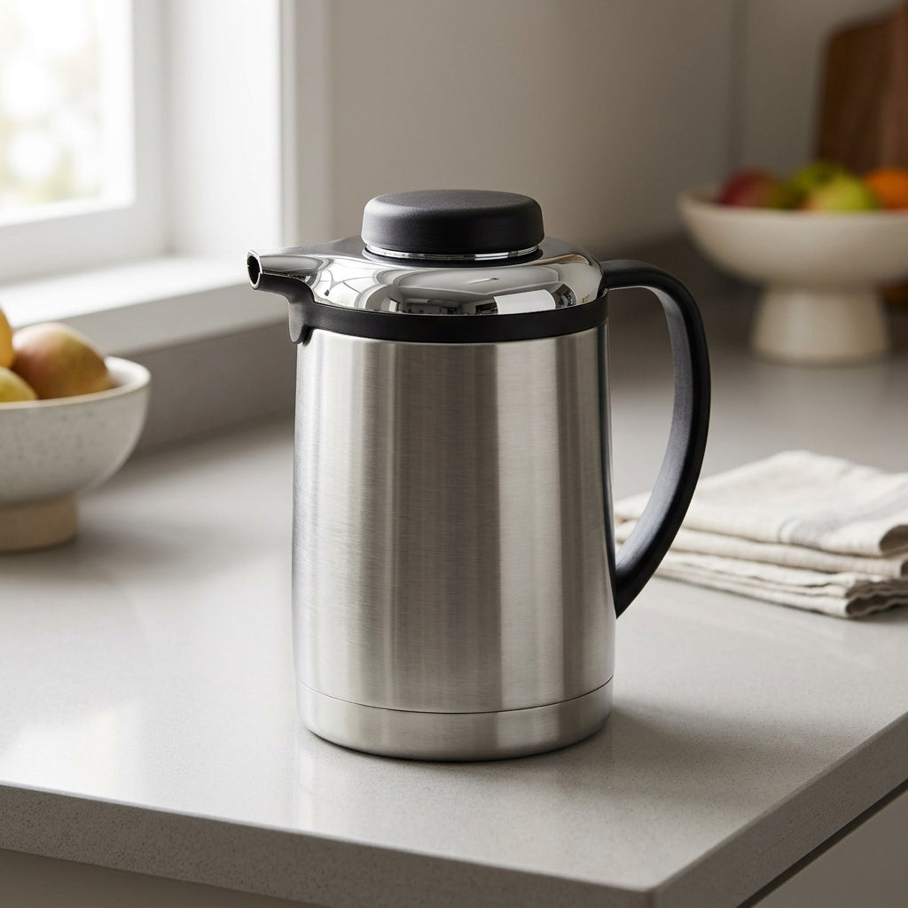 Royalford Stainless Steel Vacuum Flask, 1 Litres, Silver and Black