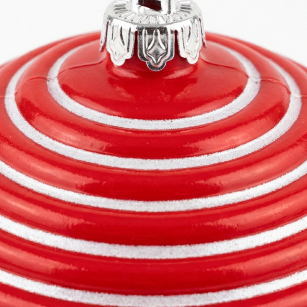  Striped Plastic Christmas Ball Hanging Decoration – 10 cm

