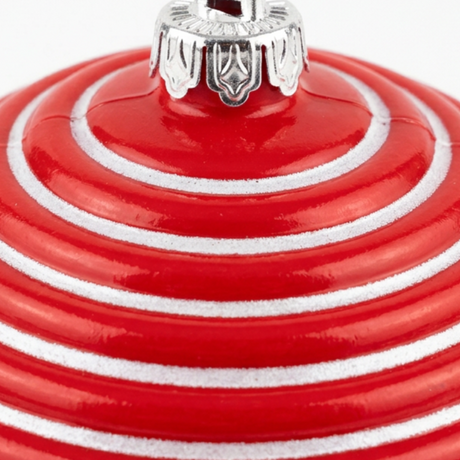  Striped Plastic Christmas Ball Hanging Decoration – 10 cm

