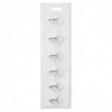 Chevo Transparent Wall Hooks with Silver-Tone Hooks – 6 Pieces