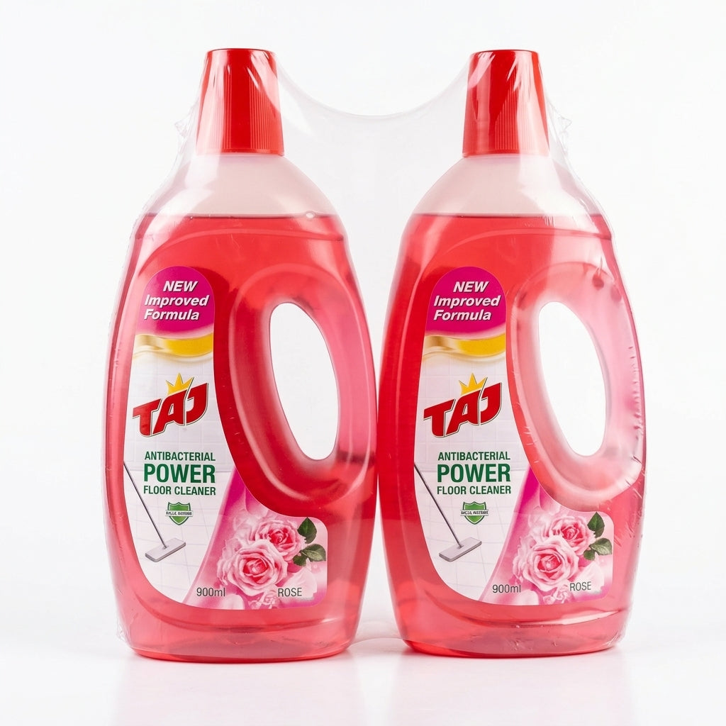 Taj Antibacterial Power Floor Cleaner – Rose 900 ml × 2 Pack