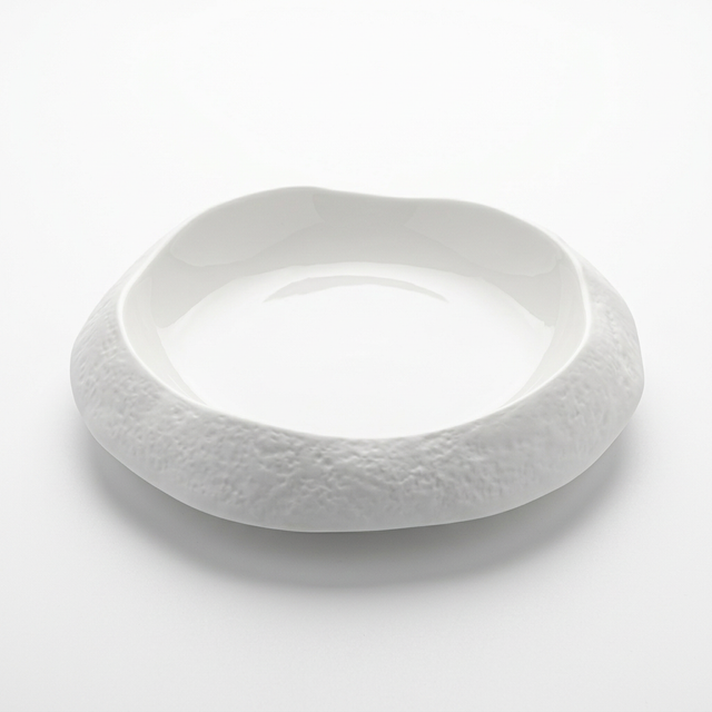Textured Ceramic Serving Dish White - 23cm