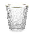 Textured Glass Tumbler with Gold Rim 250 ml – Clear & Gold

