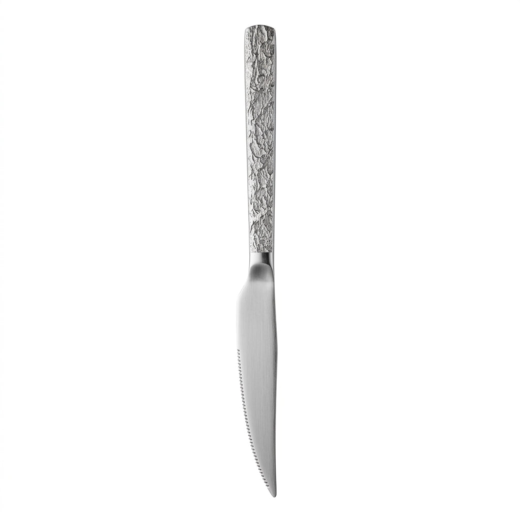 Stainless Steel Knife Set of 6 - 23cm Silver Textured Handle