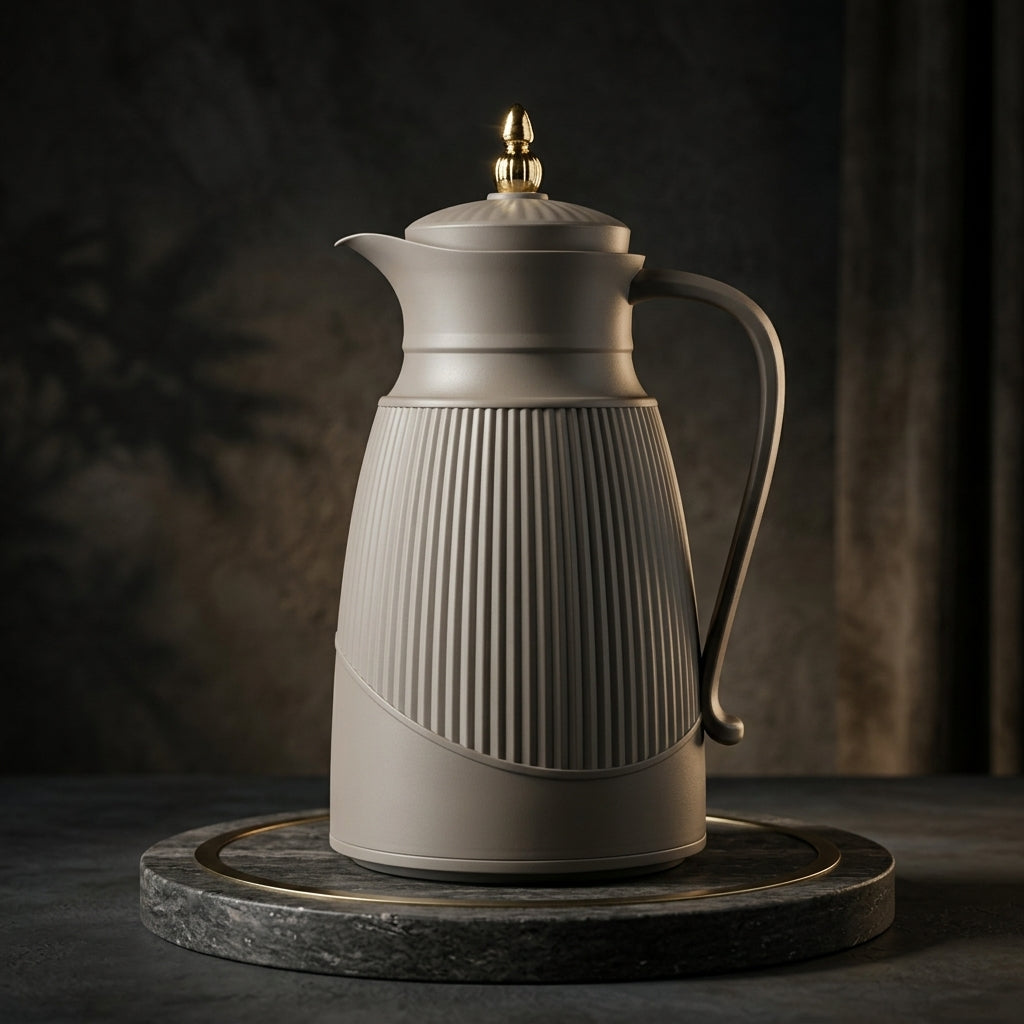 Germax Vacuum Flask 1 Litre – Dark Gray with Arabic Calligraphy