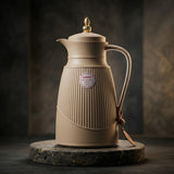 Germax Vacuum Flask 1 Litre – Light Brown with Arabic Calligraphy