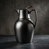 Mydot Vacuum Flask 1 Litre – Matt Black Nickel with Dark Wood Finish