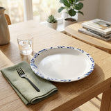 Henlee White & Blue Melamine Round Serving Tray - 12 Inch