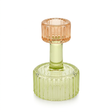 Two-Tone Crystal Candle Holder 10 cm – Light Green & Amber

