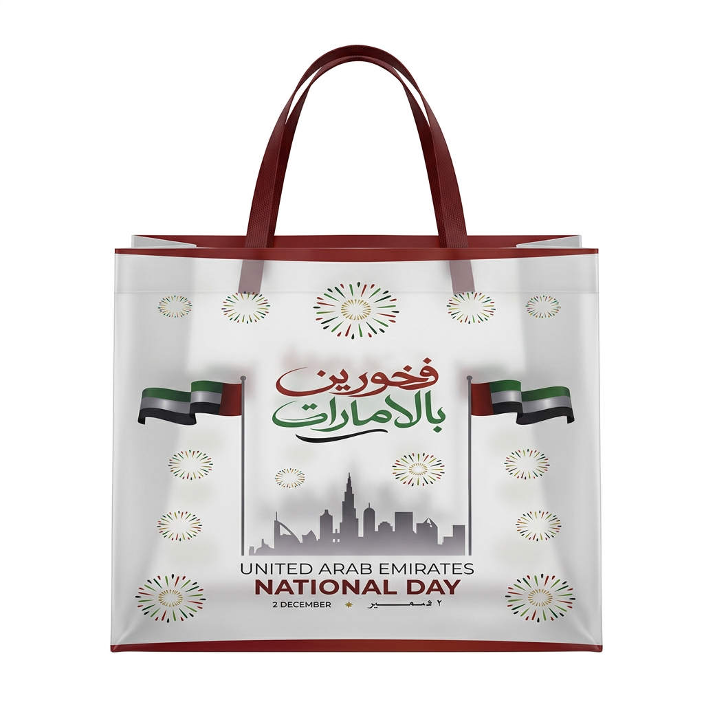 UAE National Day Plastic Gift Bag with Handles - 25×32cm