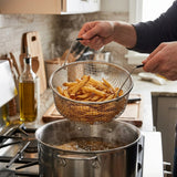 Yuniverse Round Mesh Fries Basket – Silver, 23 × 9 cm