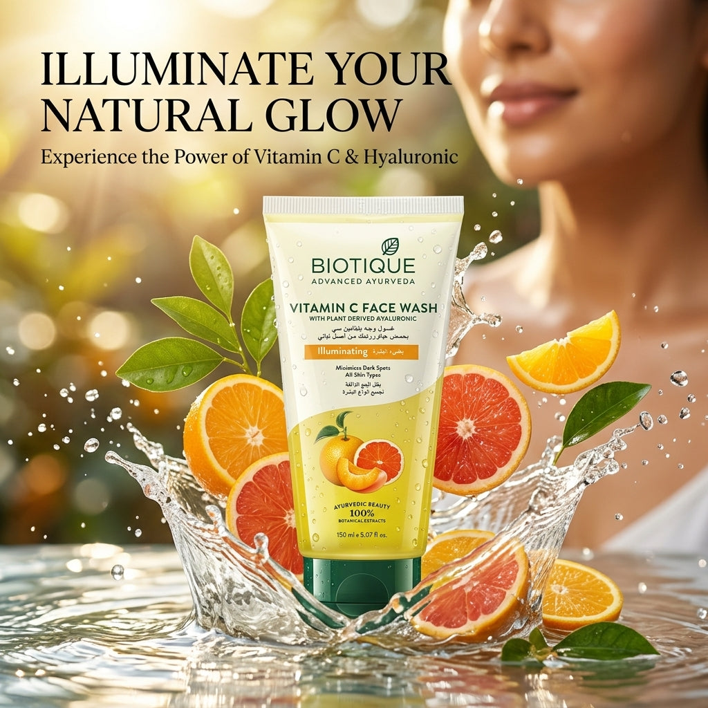 Biotique Vitamin C Illuminating Face Wash with Plant-Derived Hyaluronic – 150 ml