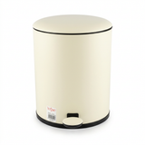 Vogue Plastic Pedal Dustbin Cream with Black Trim - 5 Litres