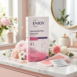 Enjoy Powdered Liposoluble Wax Strips Set for Sensitive Skin – 41 Pieces