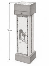 Floor-Standing Incense Burner with Drawer Brown – 90 × 20 cm