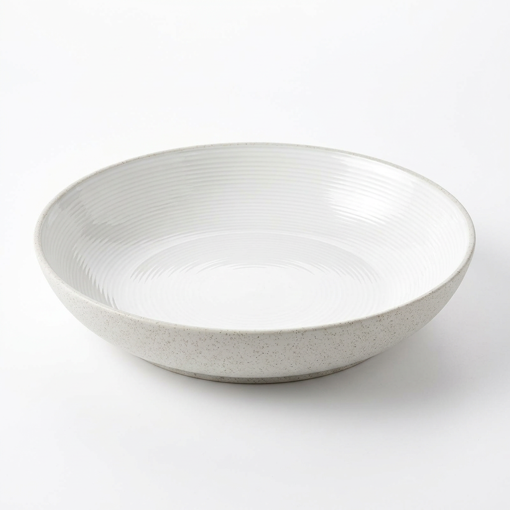 White Ceramic Bowl Light Grey - 28cm