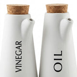 Ceramic Oil & Vinegar Bottle Set with Tray 16 cm