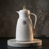 Germax Vacuum Flask 1 Litre – White with Arabic Calligraphy