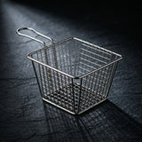 Yuniverse Mesh Fries Basket – Silver, 13 × 8 cm
