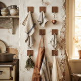 Zhenxiong Brown Wood-Look Adhesive Wall Hooks – 9-Piece Pack