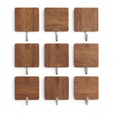 Zhenxiong Brown Wood-Look Adhesive Wall Hooks – 9-Piece Pack