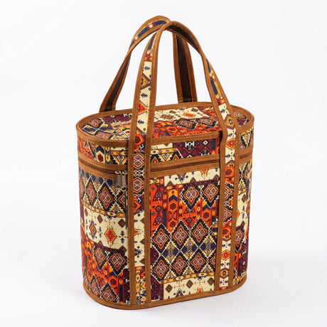Zip-Up Carry Bag with Twin Handles – Geometric Print, 30 × 17 × 33 cm