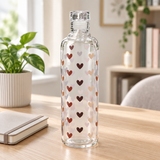 Clear Glass Water Bottle with Heart Design – 750 ml