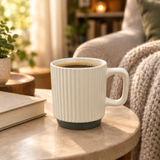 Ribbed Ceramic Mug Cream - 400ml