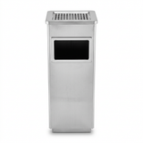 Royalite Steel Dust Bin with Ashtray Silver – 15 Litres