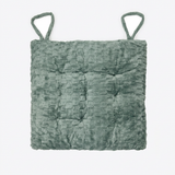 Textured Square Chair Seat Cushion Sage Green - 38×38cm