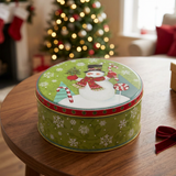 Metal Round Christmas Candy Box Green – 17cm