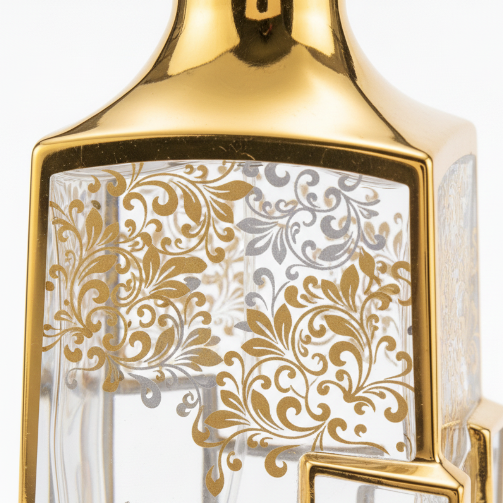 Glass Perfume Bottle Gold - 250ml