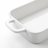 Rectangular Ceramic Baking Dish with Handles White – 27×20cm