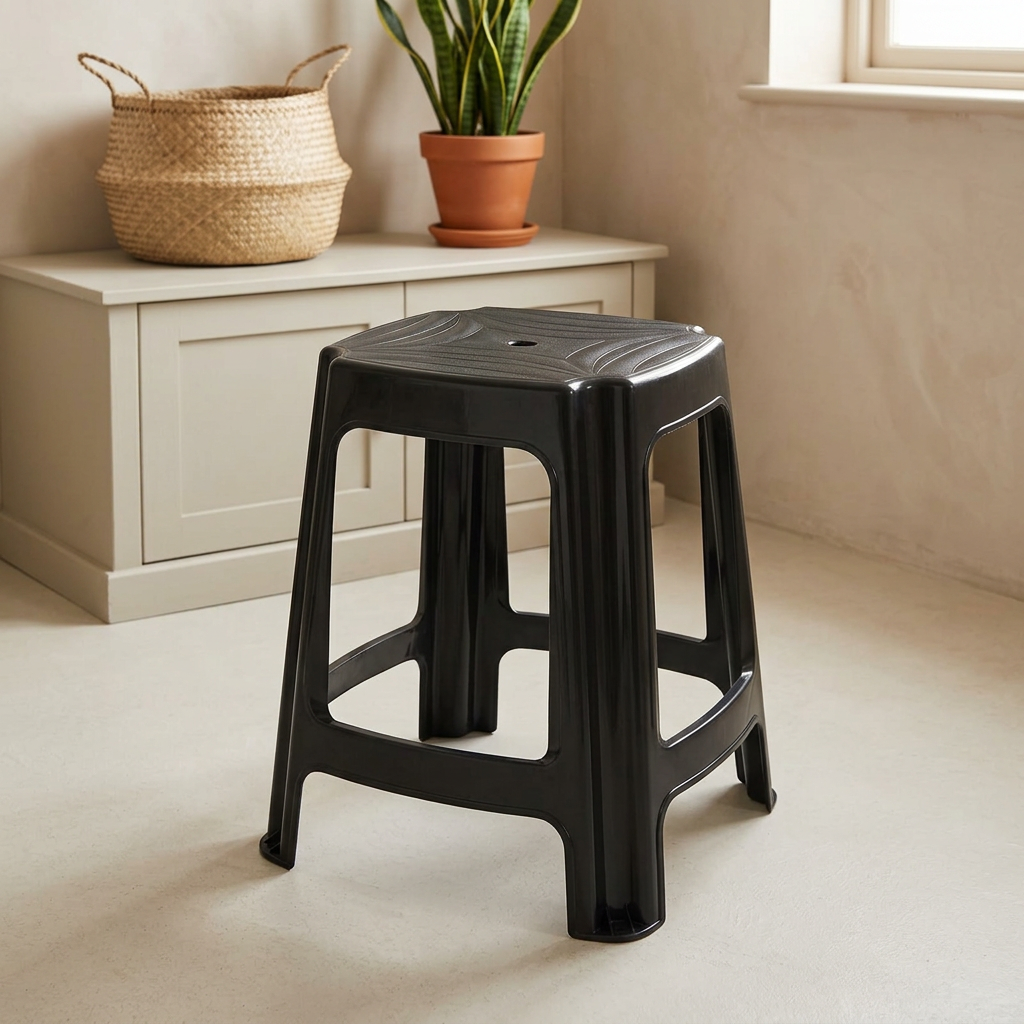Family Plastic Stool Black - 55×37×30cm