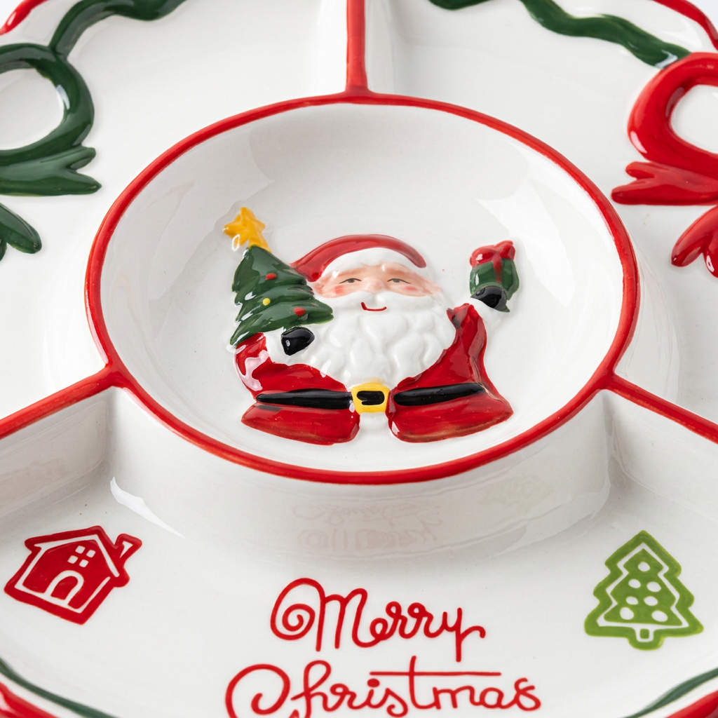 Ceramic Christmas Candy Tray - 25cm