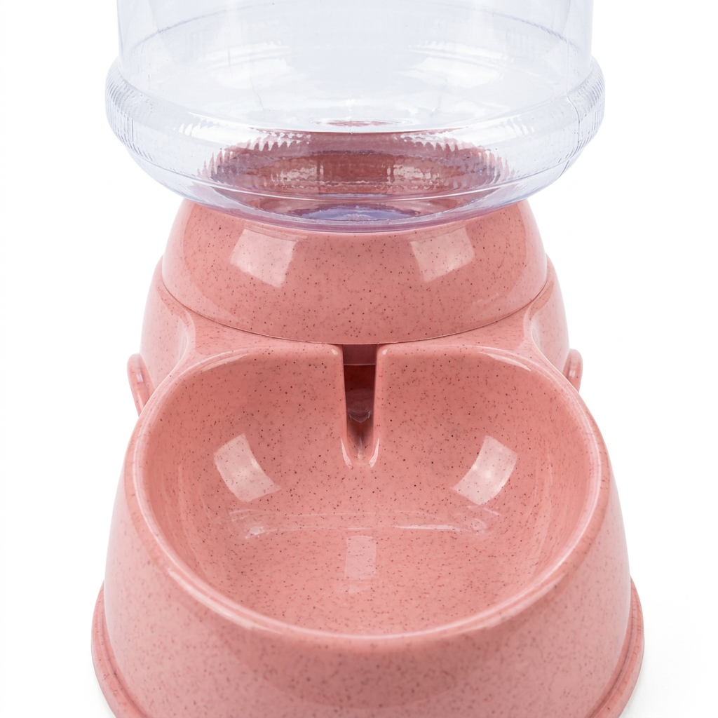 Plastic Pet Water Feeder with Transparent Reservoir Rose Pink - 30×30cm