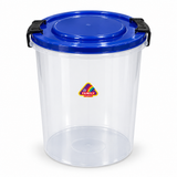 Family Plastic Storage Basket with Locking Lid - 25Litres - Green / Red / Blue