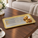 Germax Stainless Steel Rectangular Serving Tray Silver & Gold - 38×18cm