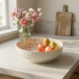 Ceramic Round Floral Bowl - 23cm