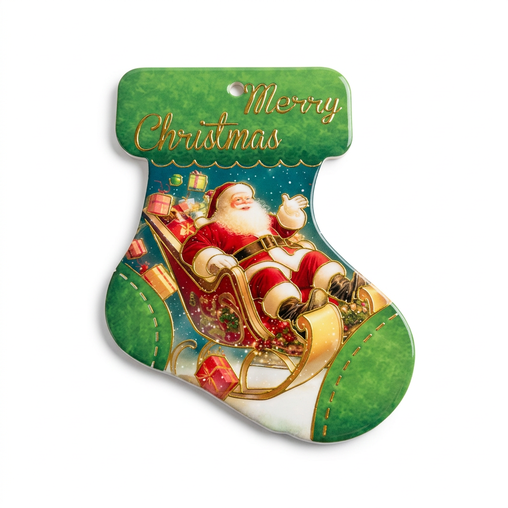 Ceramic-Coated Christmas Stocking Coaster - 24cm