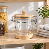 Acrylic and Wooden Canister with Clip Lid - 500ml